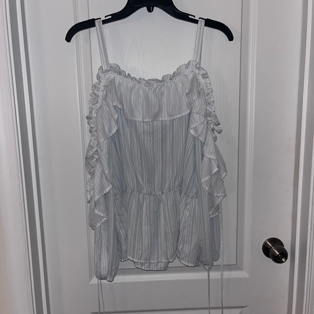 Elegant Striped Ruffle Top